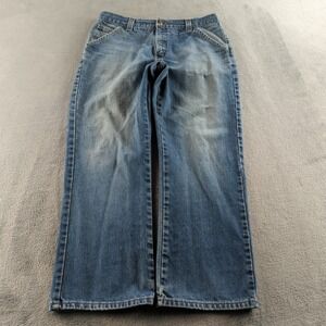 Vintage 90s Tommy Hilfiger Jeans 34 (Fits 32x29) Blue Faded Wide Baggy Red Label